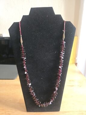 Handmade Garnet-Tone Beaded Necklace - Women's Jewelry